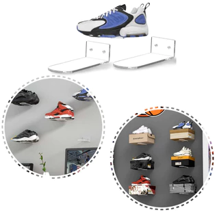 Expositor de Calçados Kit com Suportes Para Tênis ou Calçados em Acrílico Organizador Casa Loja
