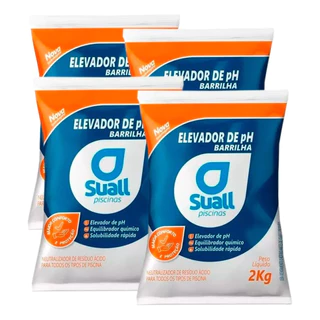 Kit 4 Barrilha Leve Elevador De Ph Mais Suall Para Piscinas em Oferta na Shopee