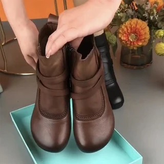 Botas Martin De Outono E Inverno Novo Estilo Para Mulheres , Britânico , Idosos De Idade Média , Retro , Calcanhar Grosso , Cor Sólida Da Moda