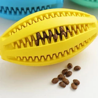 Bola Interativa Oval Brinquedo de Cachorro Pet Pestiqueira Porta Ração Borracha 10cm