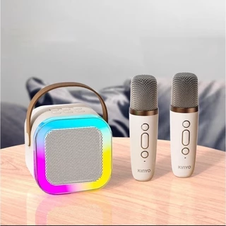 K12 Caixa de Som bluetooth Alto-Falante Karaoke Microfone Duplo Sem Fio em Oferta na Shopee
