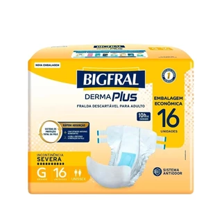 Fralda Geriátrica Bigfral Derma Plus Tamanho G 16 Unidades em Oferta na Shopee