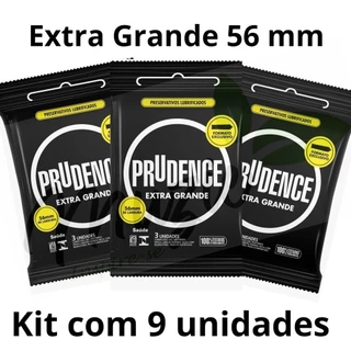 Kit 9 Preservativo camisinha Extra Grande 56 mm Prudence