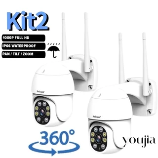 Kit De Câmera De Segurança IP À Prova D'água WiFi 360 Graus 1080P HD CCTV-Flash Night Vision Ip6 IR