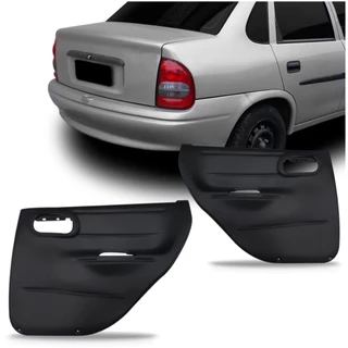 Par Forro Porta Traseiro Corsa Sedan 1996 a 2016 Hatch 1996 a 2002 4 Portas Opcional Preto
