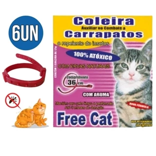 6UN Coleira Pulga Carrapato Gato Cachorro Pet