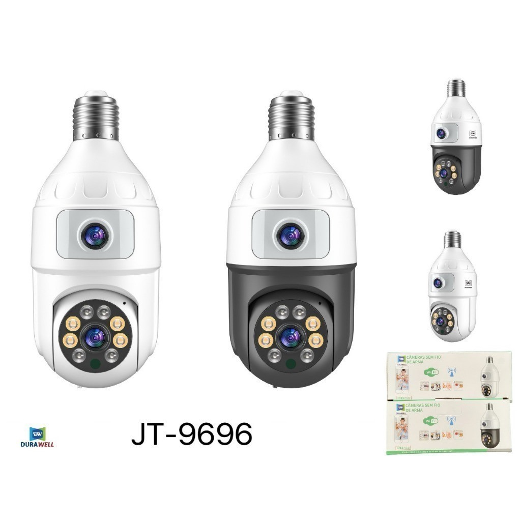 Câmera De Segurança Ip Wifi Full HD 2 Lentes Visão Noturna Microfone Durawell 9696