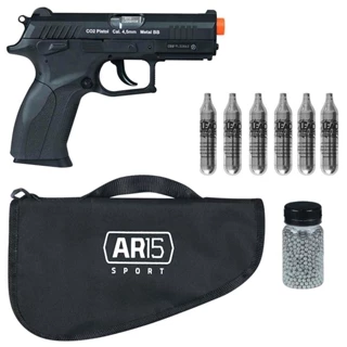 Pistola Airsoft Pressão Co2 Rossi W129 4.5 + Tático 06
