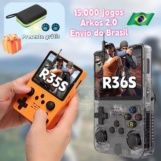 Console de jogos portátil retrô R35S/R36S, sistema Arkos 2.0, tela IPS de 3,5", 64 GB, 15.000 jogos