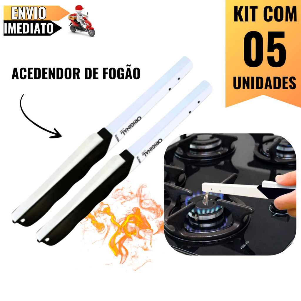 Kit 5 Acendedores de Fogão 22cm – Longo Alcance e Segurança Para ...