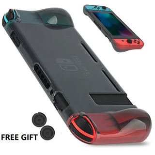 Capa Nintendo Switch , Protetora De TPU Macio Para OLED/V1 Com 2 Tampas De Polegar