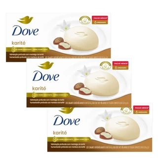 Kit 3 Packs Sabonete Dove Karité E Baunilha 6 unidades em Oferta na Shopee