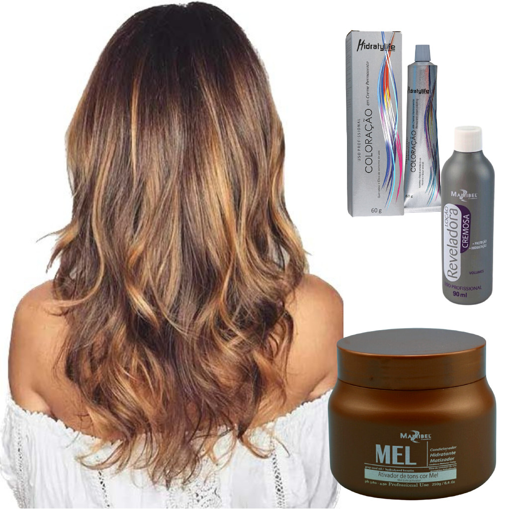 Tinta de Cabelo Mel + OX20 + Matizador Mel 250g Mairibel | Shopee Brasil