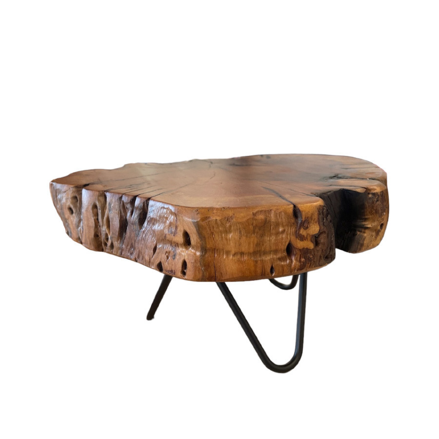 Mini Mesa de Madeira Rústica Orgânica - 23x20x11cm - 1 unidade - Rizzo ...