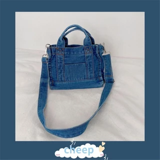 CHEEP Bolsa Jeans Feminina Estilo Japonês/De Ombro Único/Transversal/Multicolorido