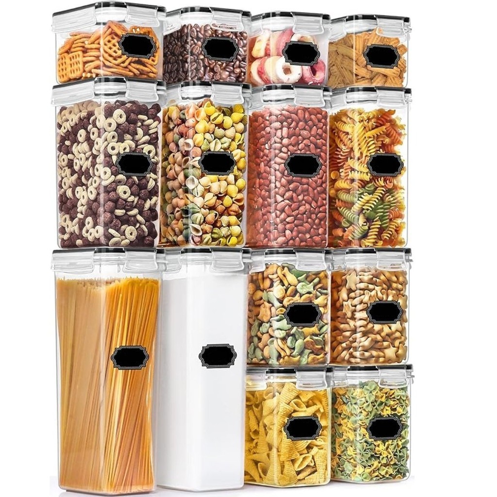 Conjunto de 15 Potes Organizador para Mantimentos Herméticos Kit ...