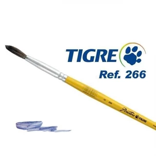 Pincel Tigre 266 - Redondo Pelo de Pônei em Oferta na Shopee