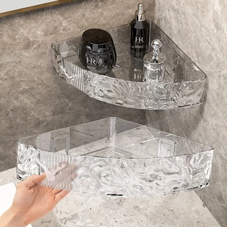 Kit Suporte De Shampoo Prateleiras Com Adesivo De Banheiro Sem Furo Acrilico Chifre