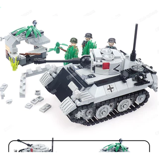 Compatível com Lego Militar Alemão VK1602 Tanque Lolita Leopard Building Blocks Minifigures Heavy Reconnaissance Model Toys.