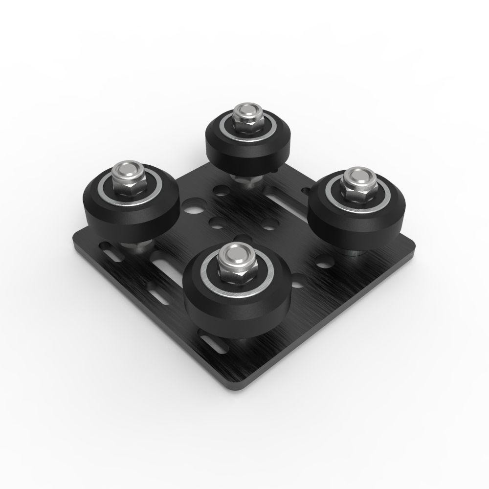 Guia com Ajuste c/ 4 Roldanas P/ Perfil 20x20 V-Slot