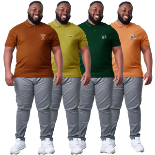 KIT 4 Camisas Gola Polo masculino plus size G1 G2 G3 Extra Grande Piquet