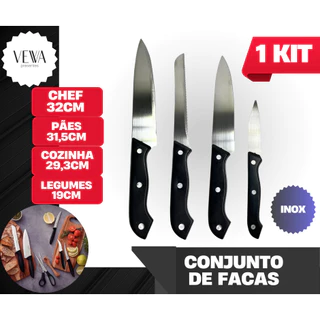 Jogo de Facas Completos Com Facas Conjunto Facas 4 Peças De Cozinha Para Uso Em Alimentos