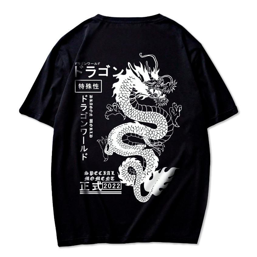 Camiseta Premium Básica Masculina Dragão Anime Academia Primavera Verão Streetwear Unissex