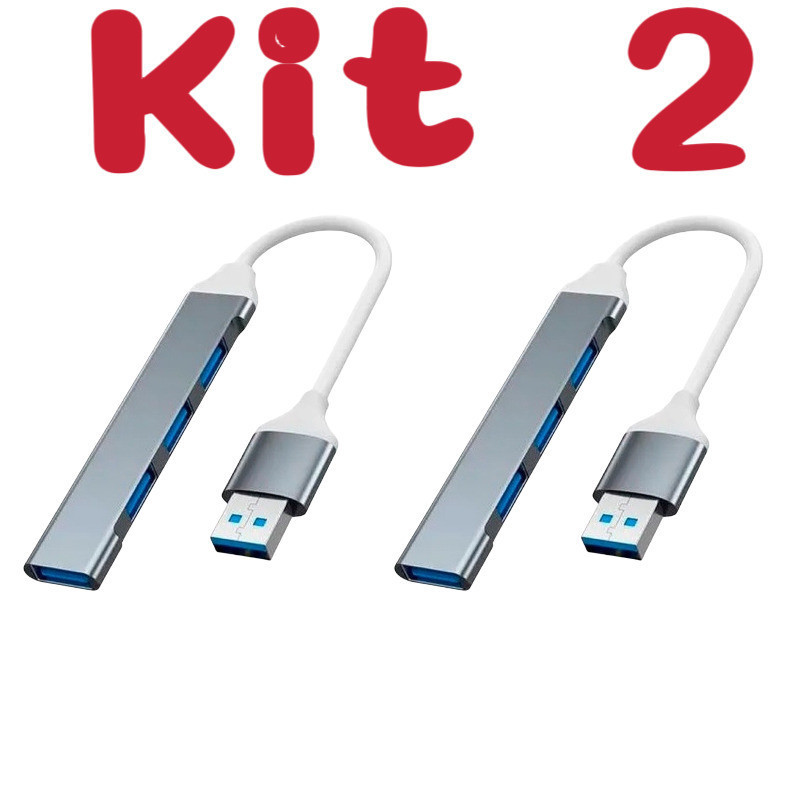Kit 2 Hub Usb 3.0 4 Portas 5 Gbps Super Rapido Mouse Teclado Hd JIMMY
