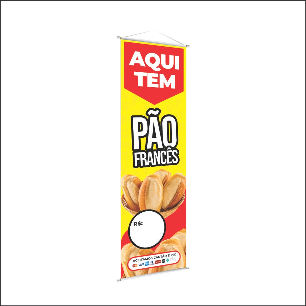 Banner Comercial Pronto Faixa Lona Padaria Pão Françes Preço