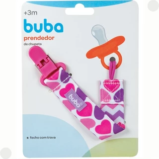 Prendedor de Chupetas Rosa Corações 7482 - Buba