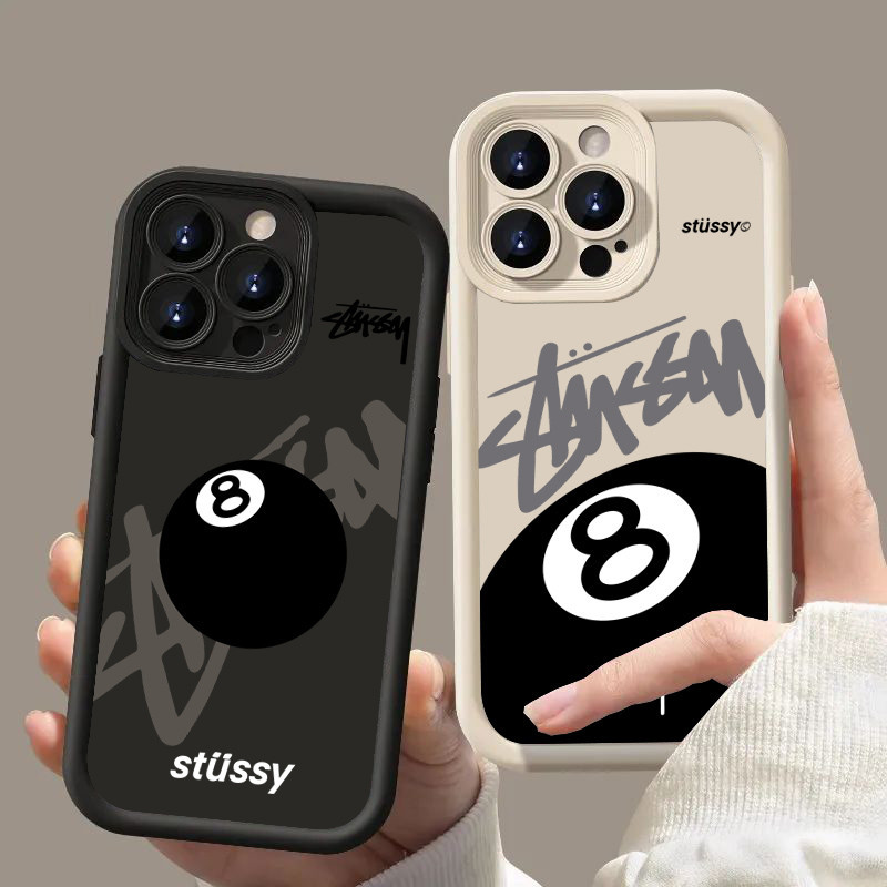 Capa De Bilhar Fashion Cool Stussy Para iPhone 11 12 13 14 15 Pro Max XR X XS 7 8 Plus SE 2020 13 12 Mini Oito Bolas