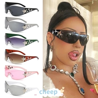 CHEEP Rimless Y2K Óculos De Sol Y2K Ciclismo , Viagem Mulheres E Homens Tons De Moda Proteção UV400 Cool Wrap Around
