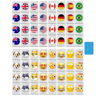 Hot Seaside escape Mahjong Blocos 65pcs Mahjong Seaside Escape Tile Game Padrão de Flag Ball Chee Xadrez Brinquedos