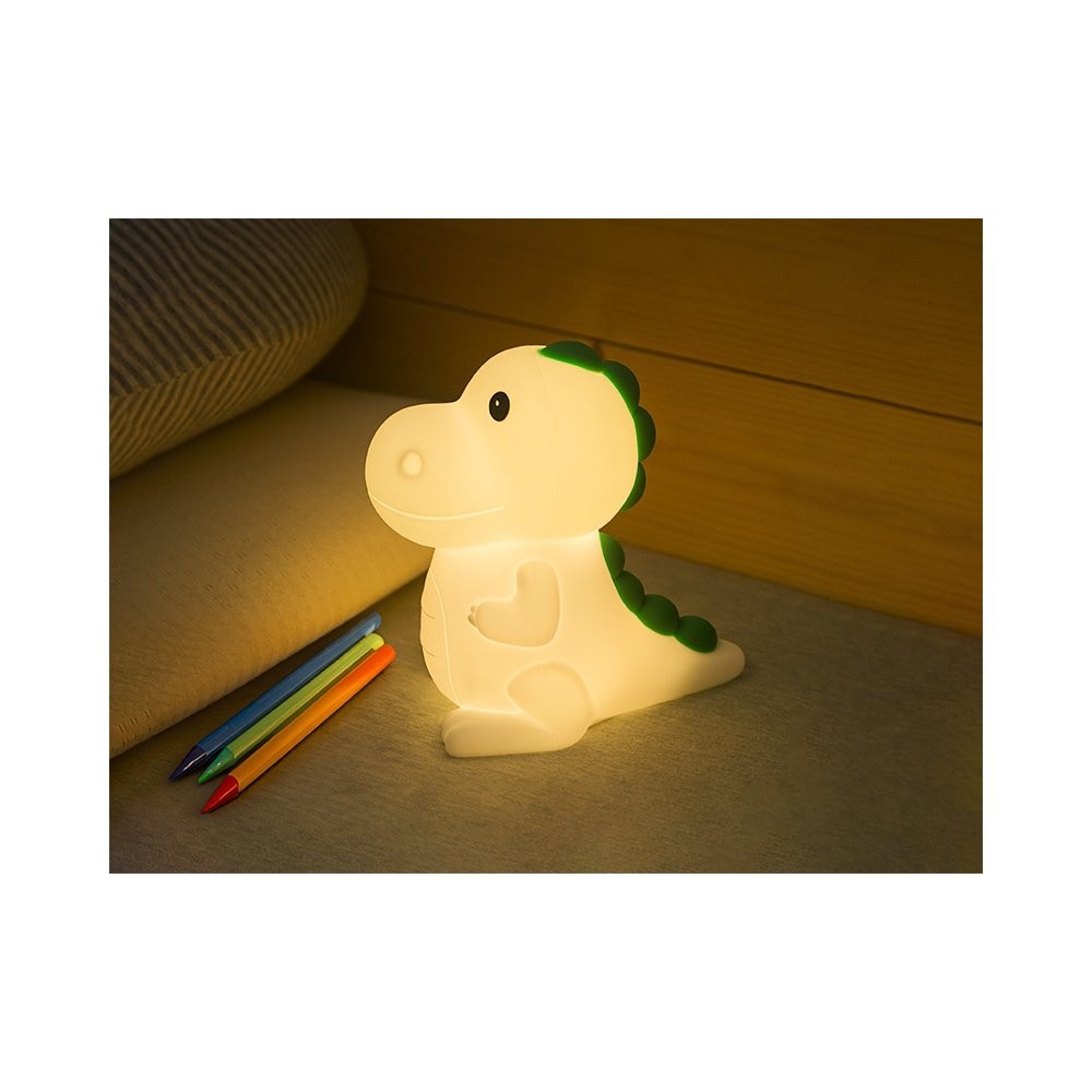 Luminária de Mesa Taschibra Touch Soft Led Dino REX RGB Recarregável RGB