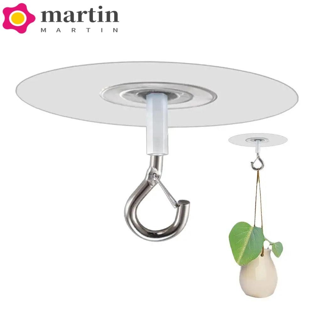 Gancho De Teto Autoadesivo MARTIN , Ganchos De Parede Transparentes Resistentes À Água Metal Com Rolamento Forte
