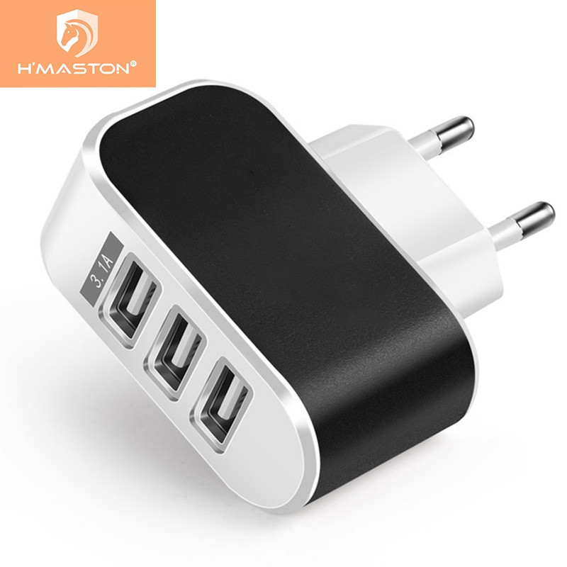 H'maston CB03 3USB 3.1A carregador portátil Original 3 Entradas Fonte USB Rápido LED
