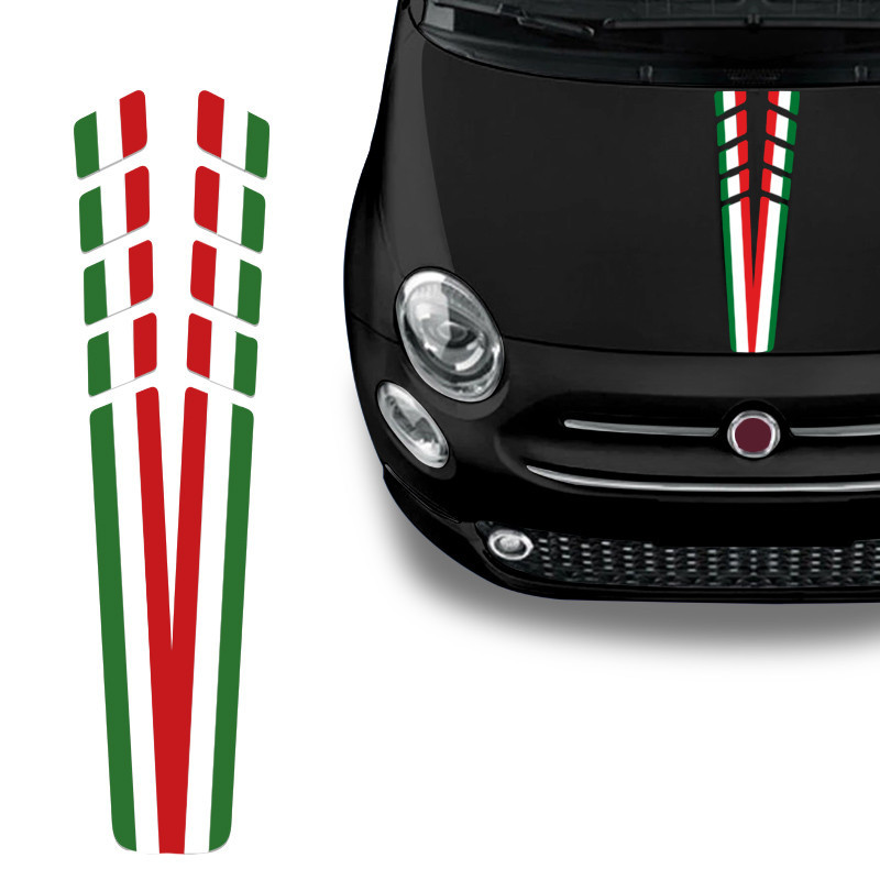 Adesivo Do Capô Fiat 500 Itália Personalizado Decorativo