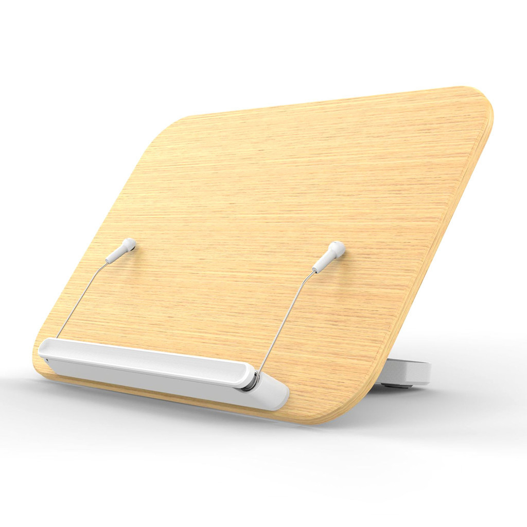 Suporte Para Livros NAGAWOOD - Triangular Em Acácia Com Compartimentos