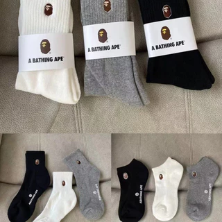 Meias Bordadas Meias Esportivas Cabeça de Símio Meias de Basquetebol Meias de Algodão de Fundo de Toalha Meias de Tubo Médio Barco de Tubo Alto