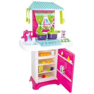 Cozinha Infantil Fantástica com Geladeira e Acessórios Torneirinha sai Água