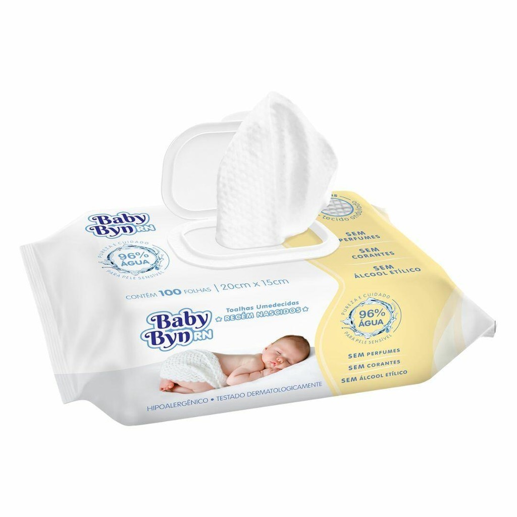 Toalha Lenço Umedecido Baby Byn Recém Nascido 20x15cm | Shopee Brasil