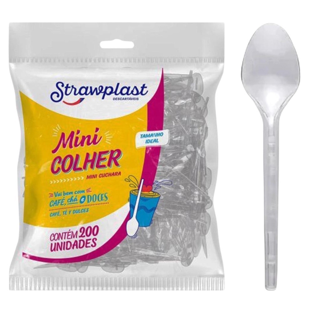 Kit 200 Unidades Mini Colher Descartavel Colherzinha Para Docinho Café ...