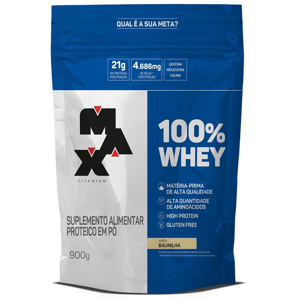 100% Whey Protein Refil 900G - Max Titanium