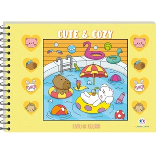 Livro Comfy & cozy books Cute and Cozy Yellow | Livro de Colorir Wire-o em Oferta na Shopee