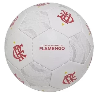 Bola de Futsal Flamengo Sport Bel CRF CPO 14 - Branco e Vermelho