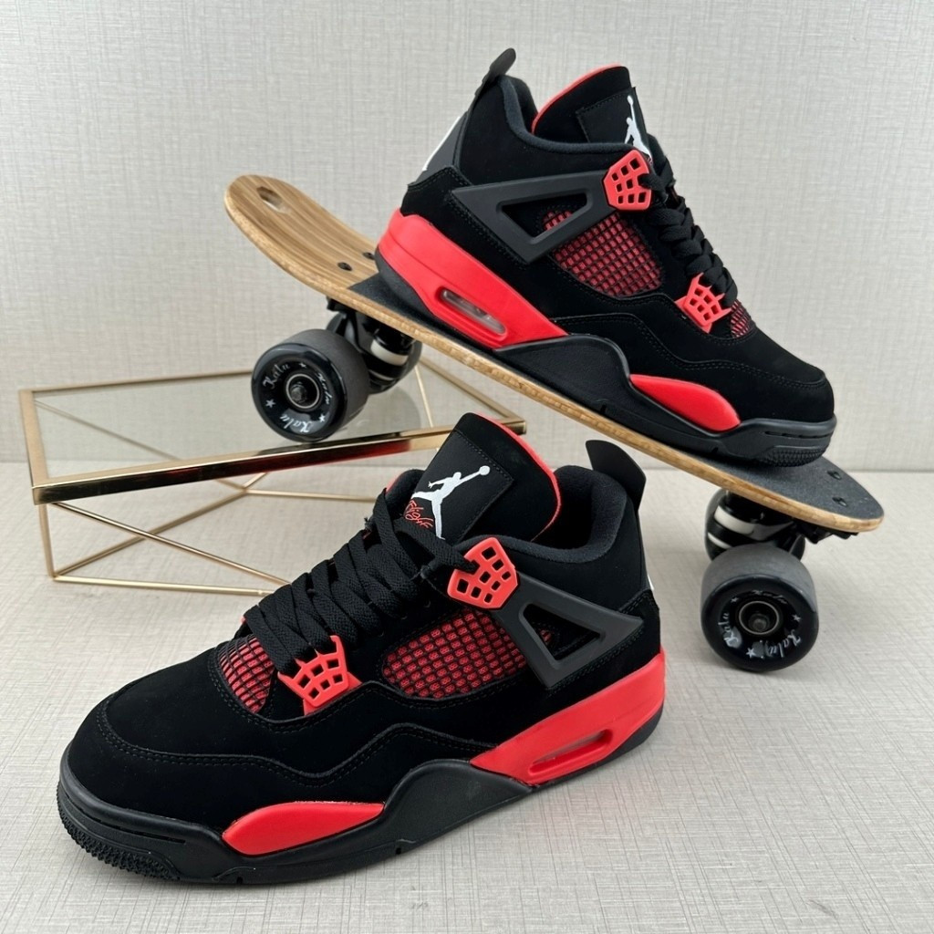 Melhor Preço Air Jordan 4 "Red Thunder" Preto/Branco-Vermelho CT8527-016 Tênis de Basquete Retro AJ 4