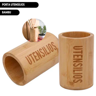 Porta Utensílios Bambu Ecokitchen 10x14cm Mimo Style