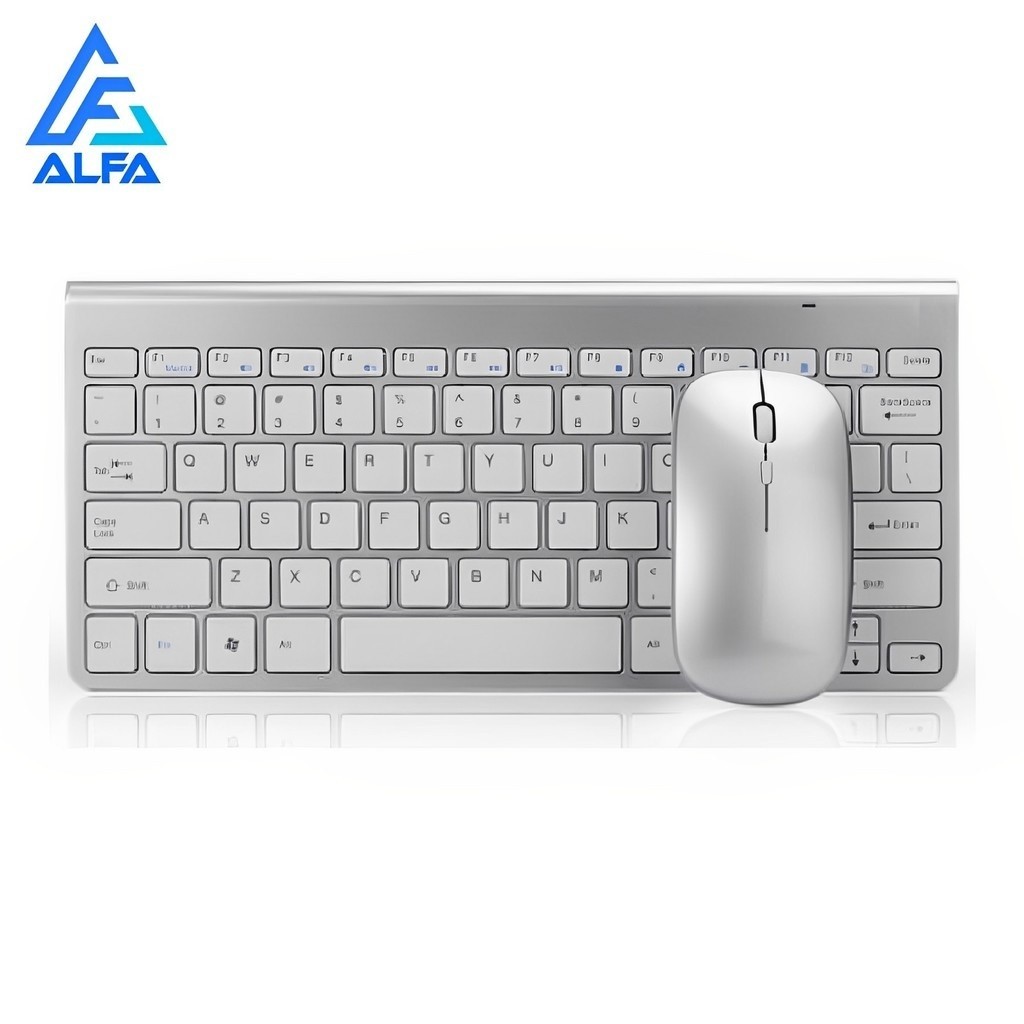 Kit Teclado + Mouse Sem Fio Slim Estilo Branco 2.4ghz