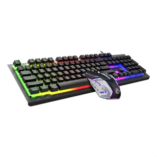 Kit Teclado E Mouse Gamer RGB Km900 C/fio Luz Led Mouse Preto