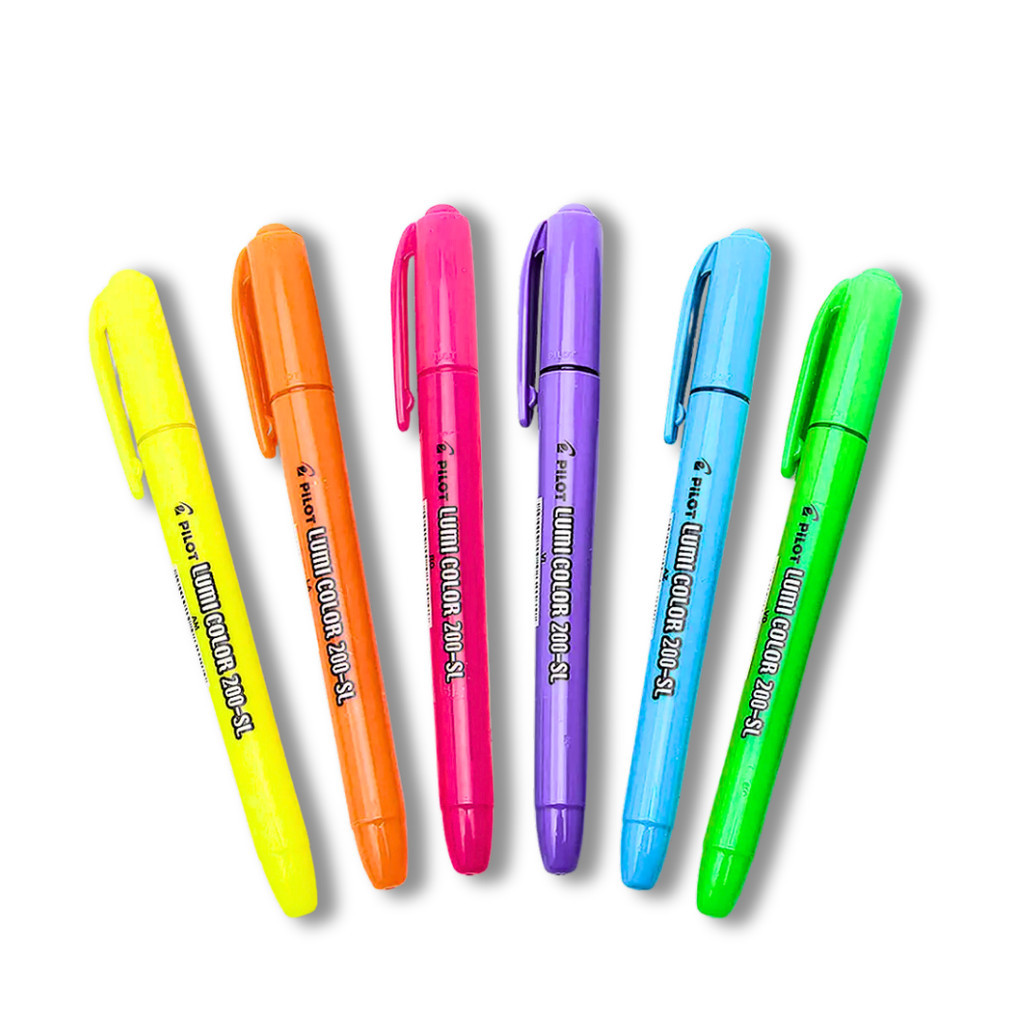 Marca Texto Colorido Pilot 6 Unidades Lumi Color Neon Marcador Páginas ...
